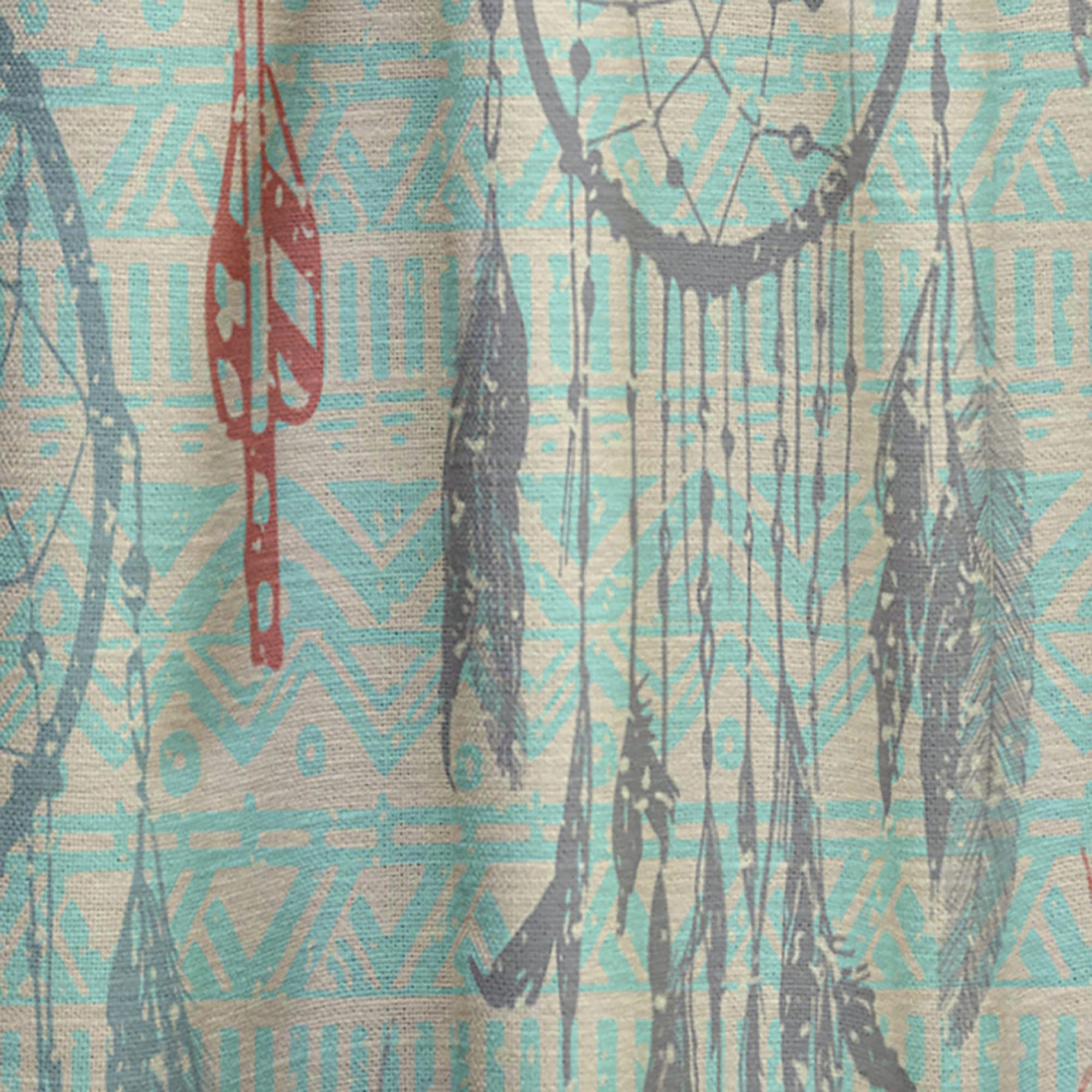 DesignQ Dream Catcher Tribal Print Blackout Curtains - Thermal Insulated Single Panel (52x90 inches) for Bedroom & Living Room - Boho Home Decor, Noise Reducing Window Drapes for Better Sleep