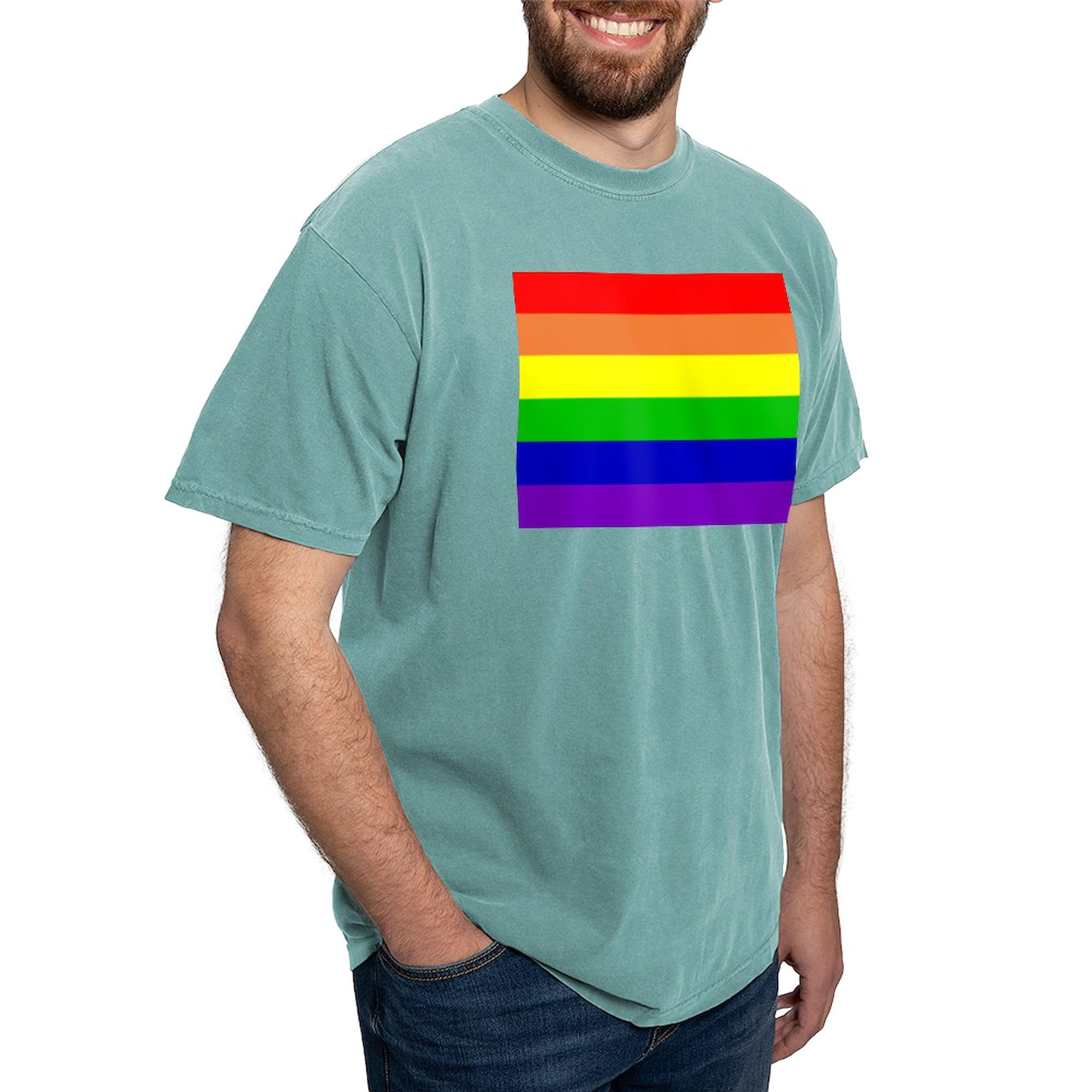 Rainbow Flag T-Shirt for Men - Comfort Colors LGBTQ Pride Shirt - Perfect for Pride Parades, Festivals & Celebrations