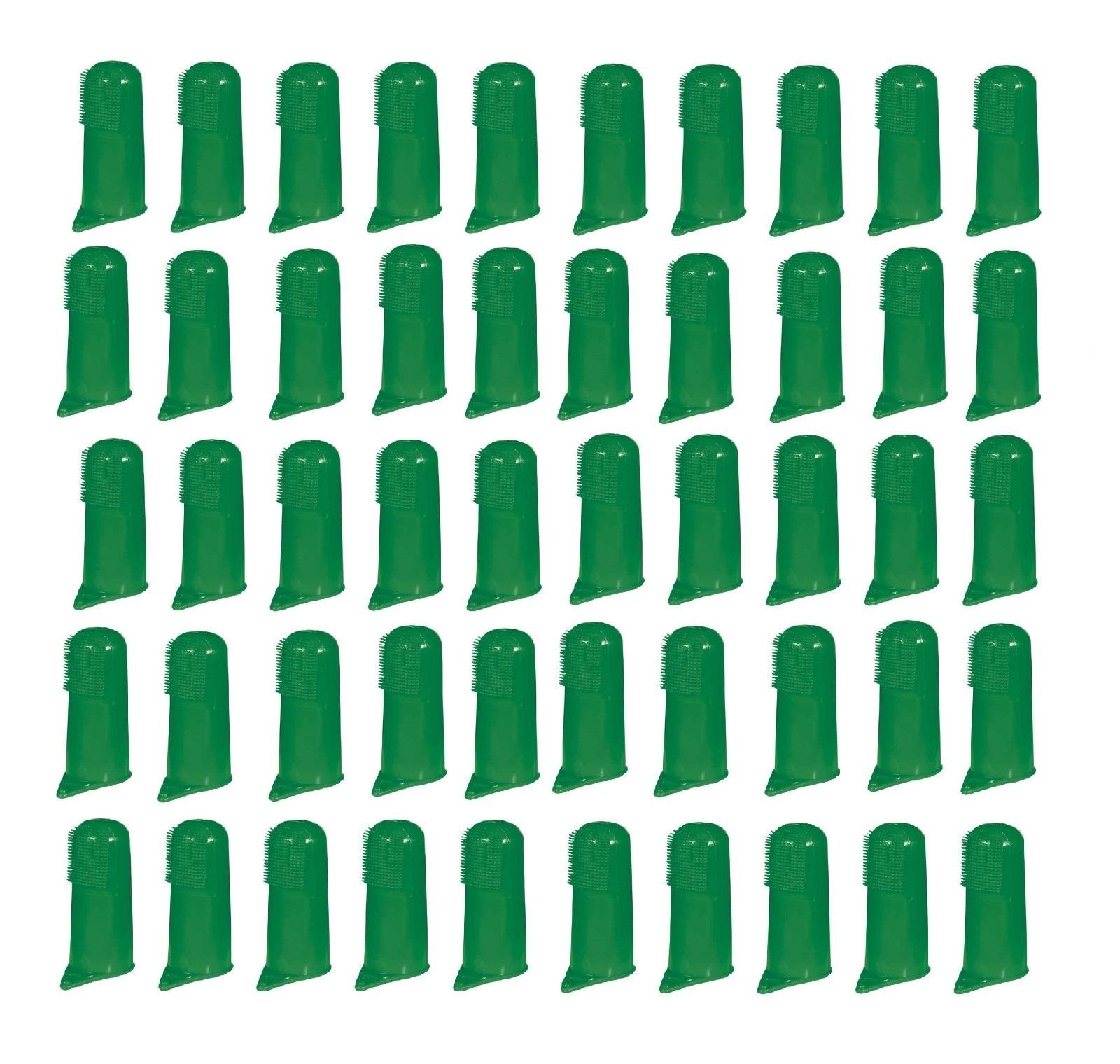 Premium Green Finger Toothbrushes for Dogs & Cats - 50 Pack | Pet Dental Care & Oral Hygiene Kit | Perfect for Daily Teeth Cleaning & Gingivitis Prevention