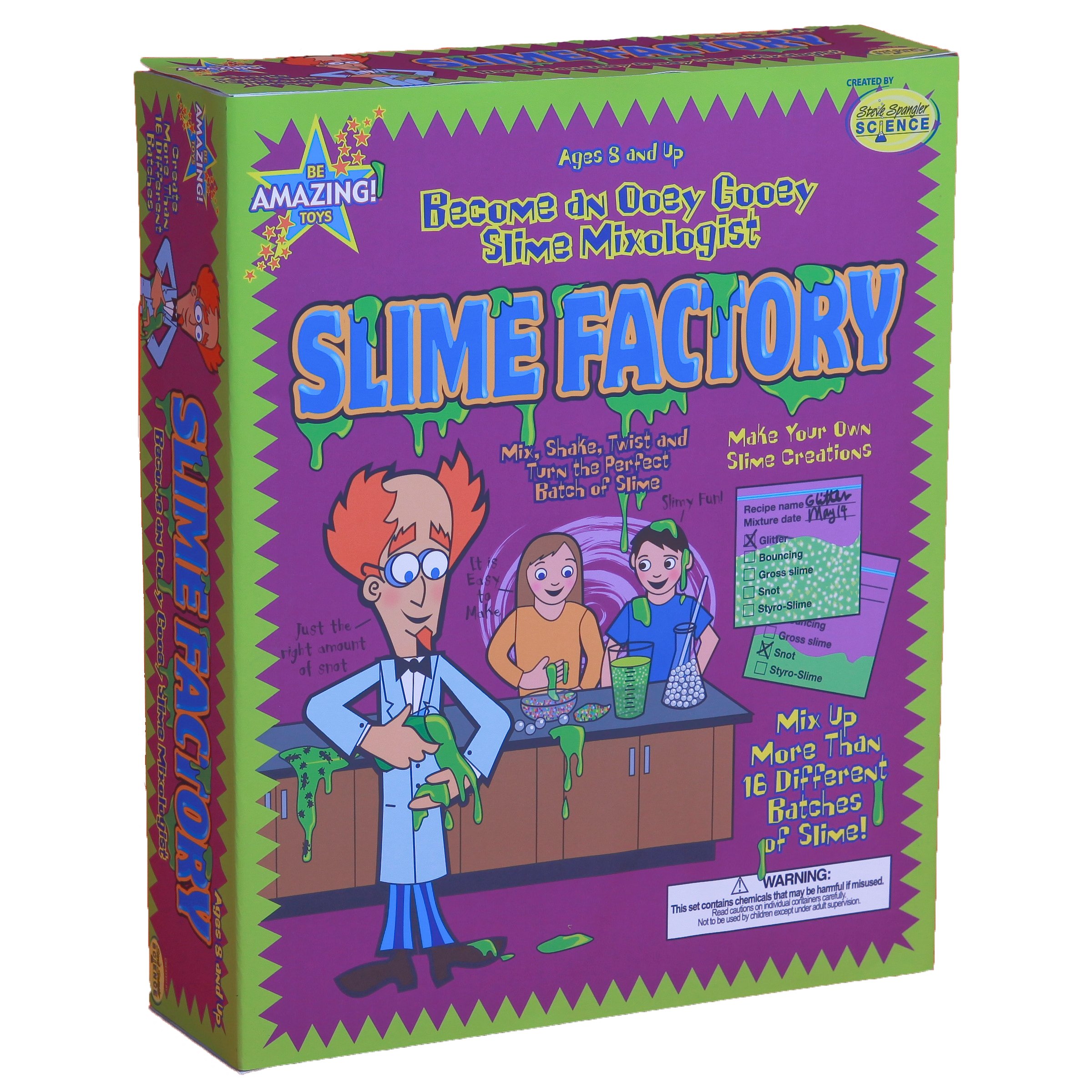 Be Amazing Toys Slime Factory Science Experiment Kit - DIY Slime Making Kit for Kids STEM Learning & Creative Play | Perfect for Birthday Gifts, Classroom Activities & Science Projects
