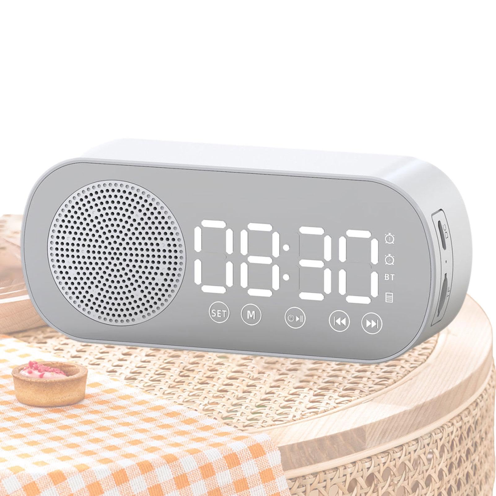 Wireless Digital Alarm Clock Radio with Speaker - FM Radio, USB Charging, Snooze Function - Perfect for Bedroom, Office, Kitchen, Teens & Adults