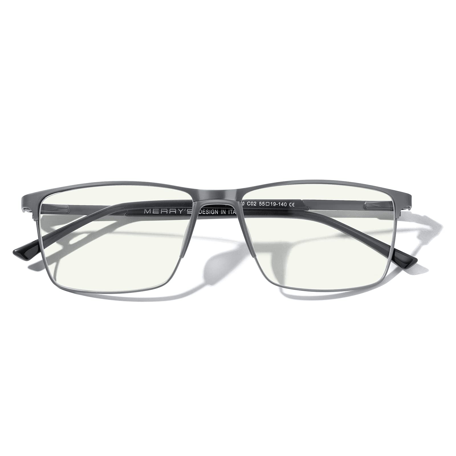Blue Light Blocking Glasses for Men - Fashion Metal Frame Reading Glasses with Spring Hinge - Computer Glasses for Office Work & Screen Time Protection
