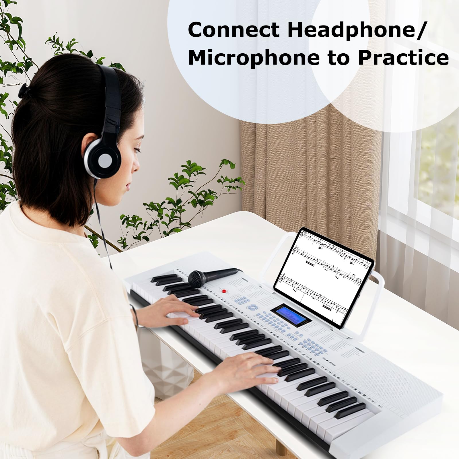 Costzon 61-Key Lighted Keyboard Piano for Beginners - Home & Stage Use