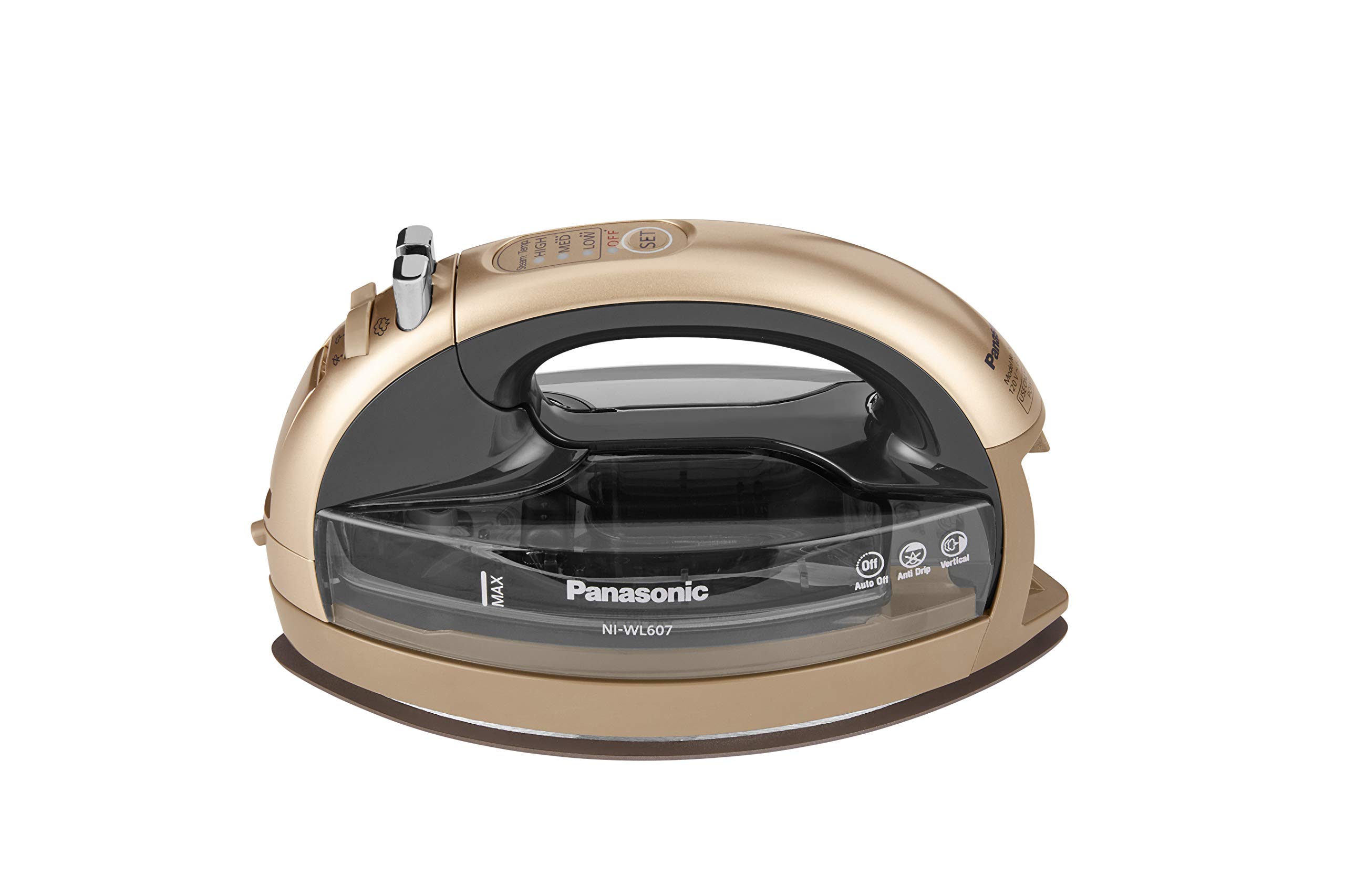 Panasonic 360º Freestyle Advanced Ceramic Cordless Iron - Champagne Gold | Professional Steam Iron for Clothes with Ceramic Soleplate | Perfect for Travel, Home & Office Use