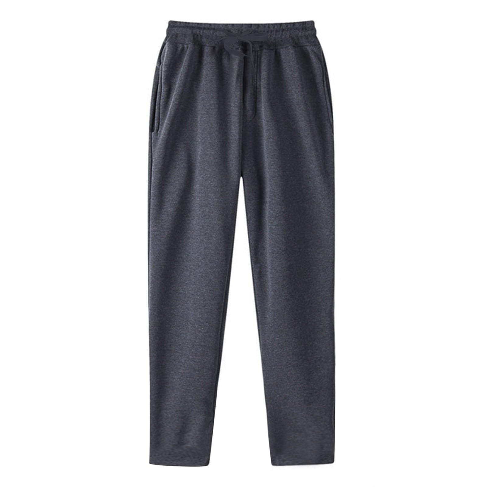 Men's Heavyweight Fleece Cargo Joggers - Casual Loose Fit Sweatpants with Drawstring & Pockets - Black Work Pants for Golf, Outdoor Activities & Everyday Wear