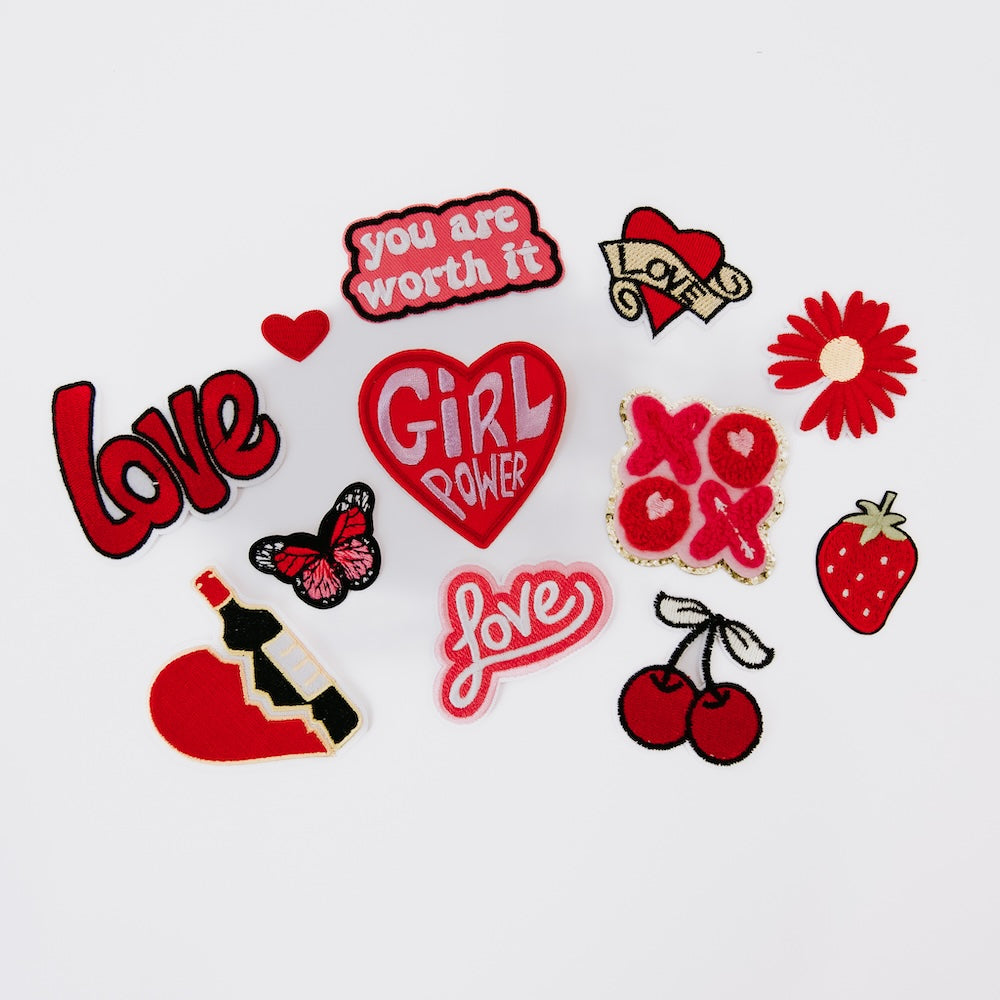 12 pcs Iron On Patches for Clothes - DIY Embroidered Applique Badges for Jackets, Jeans, Bags - Fun Sewing Crafts for Kids & Adults - Perfect for Denim, Backpacks, Hats & DIY Fashion Projects