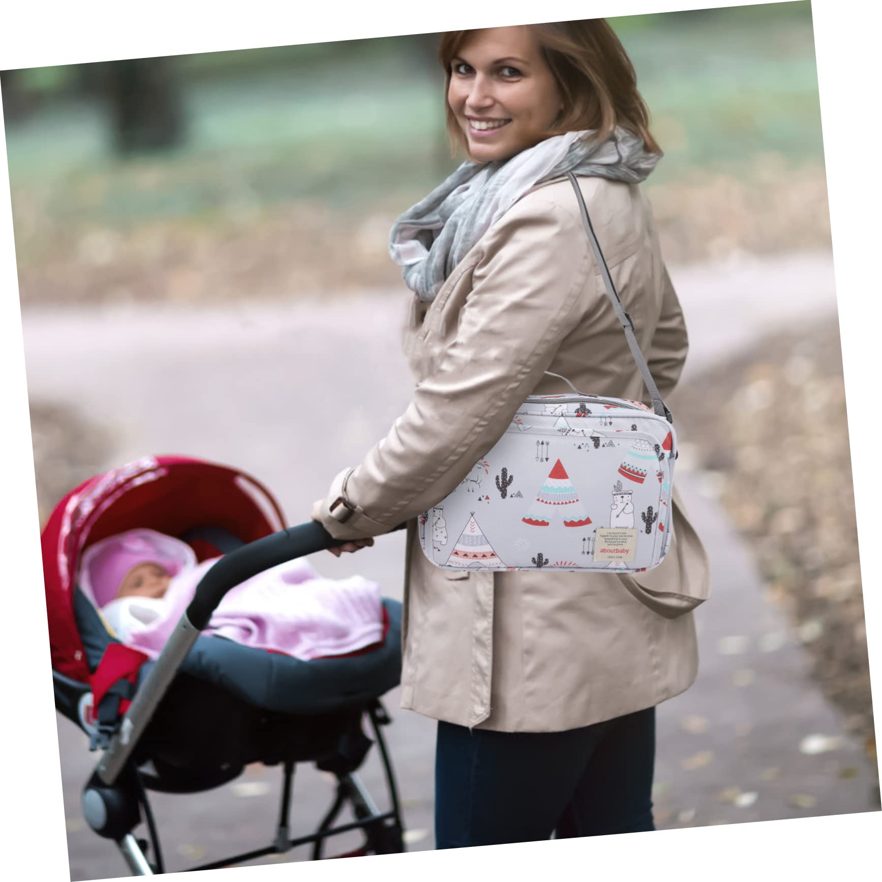VICASKY 5-Piece Waterproof Travel Diaper Bag Organizer - Large Tote Purse with Multiple Pockets, Polyester Baby Changing Bag for Moms - Perfect for Daycare, Beach Trips & Family Outings