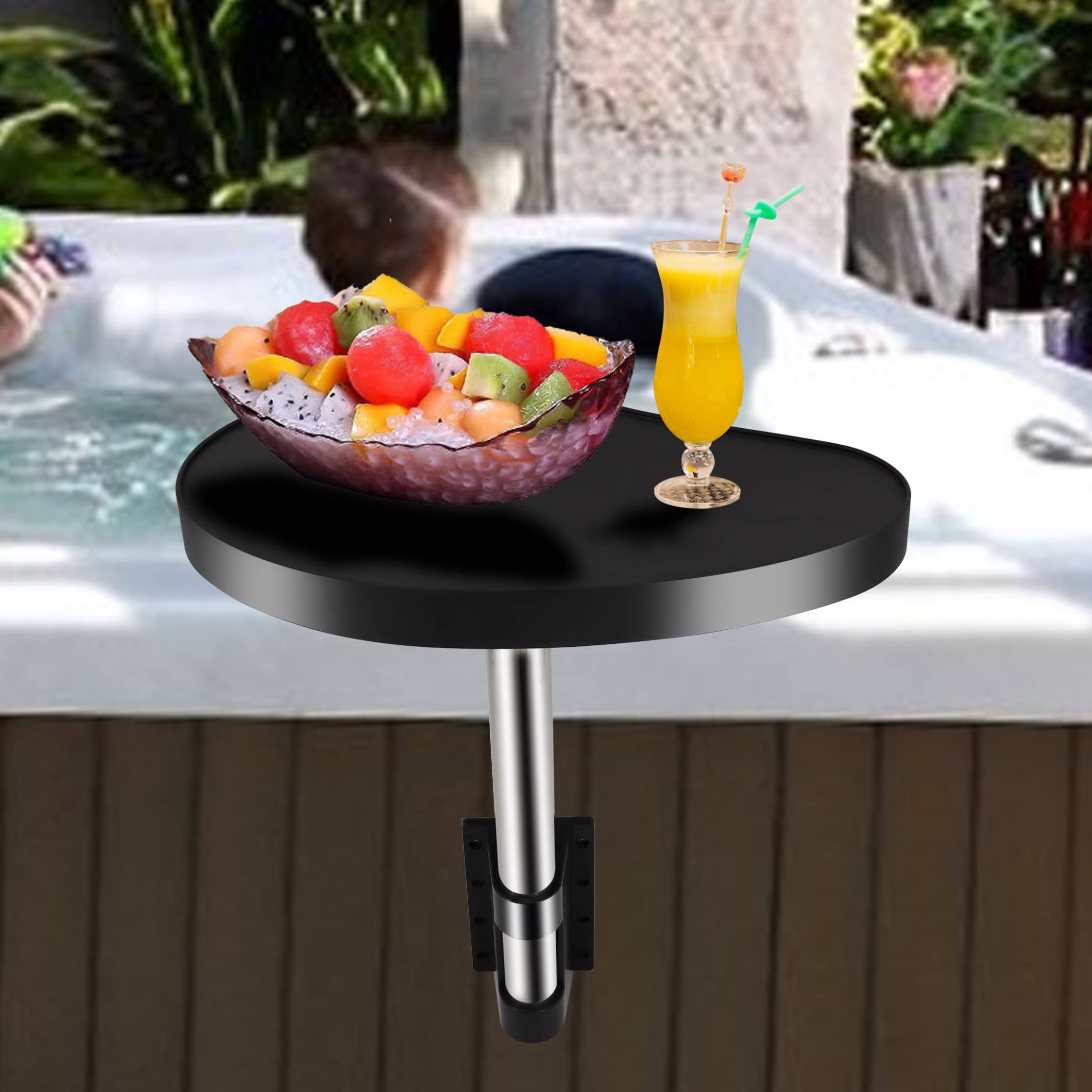 360° Rotating Spa Caddy Side Table Tray - Hot Tub Drink Holder with Cup Organizer | Perfect for Bath Relaxation, Poolside Lounging & Massage Therapy Accessories