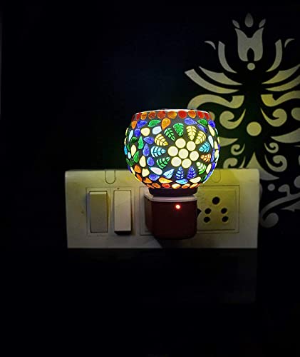 Premium Glass Camphor Diffuser & Essential Oil Burner with On/Off Switch - Dual Function for Aromatherapy, Meditation, and Home Decor (Fulpati & Goti)