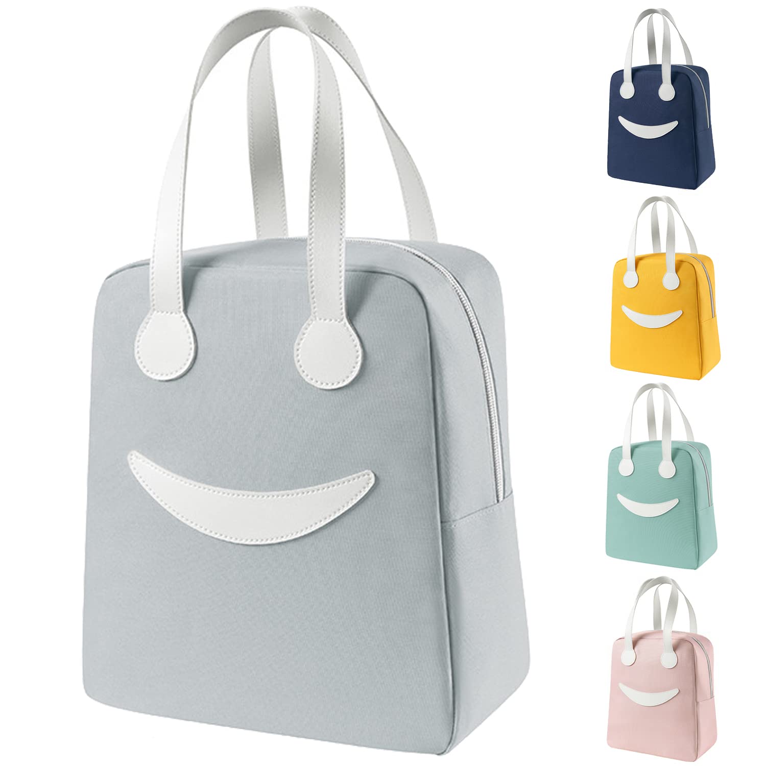 Insulated Lunch Bags for Women - Large Gray Aluminum Foil Lunch Tote with Thermal Insulation for School, Office & Work - Perfect for Meal Prep, Picnics & Daily Commute