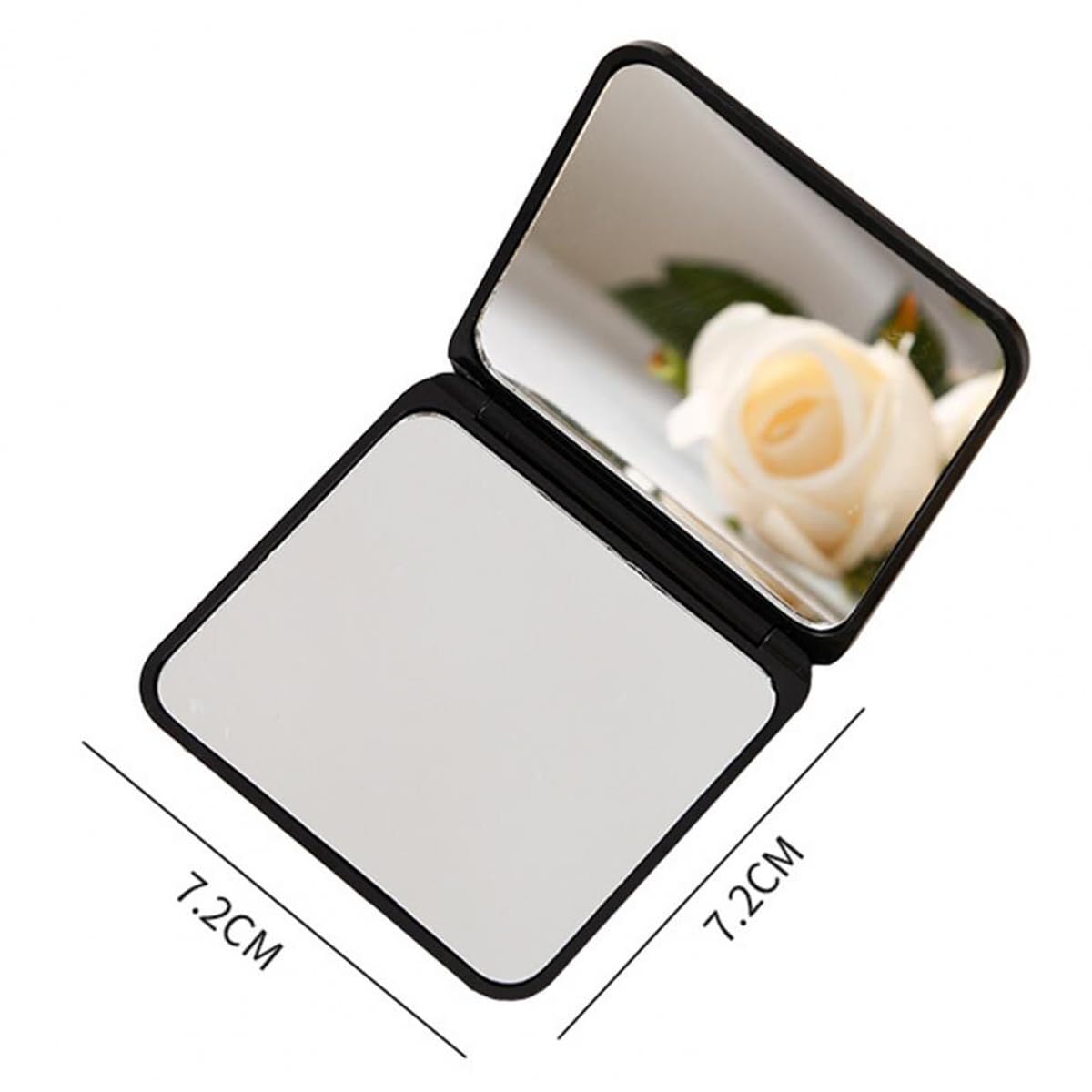 Leeonz Premium Travel Makeup Mirror - Portable 2-Sided Folding Cosmetic Mirror with Magnifier for Women | Handbag & Purse Compact Mirror | Heart Pattern Design | Perfect for Travel, Home & Office Use