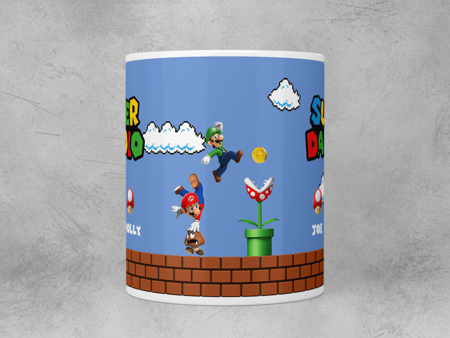 Personalized Super Daddio Coffee Mug - Best Gift for Father's Day, Birthday & Retirement - Funny Dad Cup for Office, Home & Camping Use