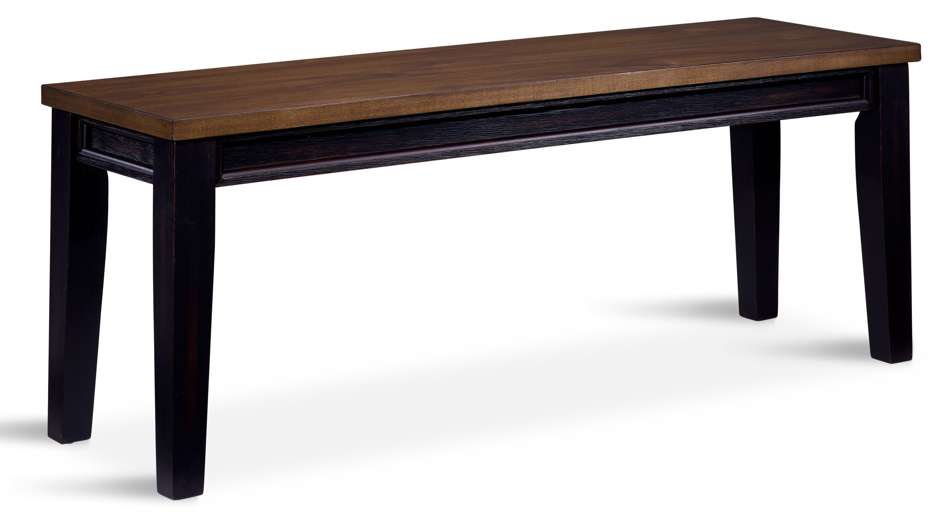 Caylie Noir Bench - Ebony & Driftwood Finish - Modern Wooden Entryway Bench for Hallway, Living Room, or Bedroom