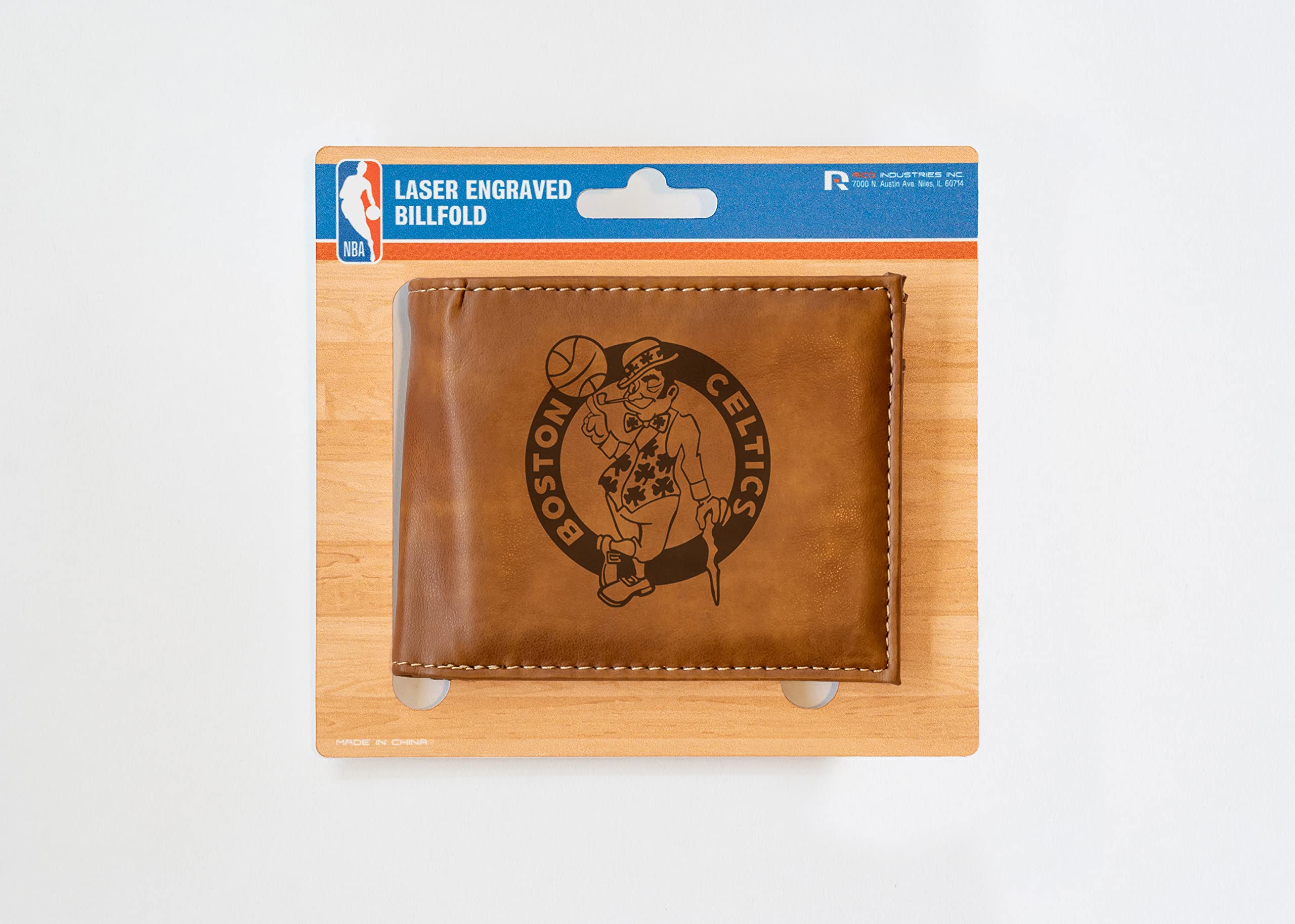 NBA Laser Engraved Slim Billfold Wallet - Genuine Leather Money Clip Wallet for Men - Perfect Gift for Basketball Fans (Office, Travel, Everyday Carry)