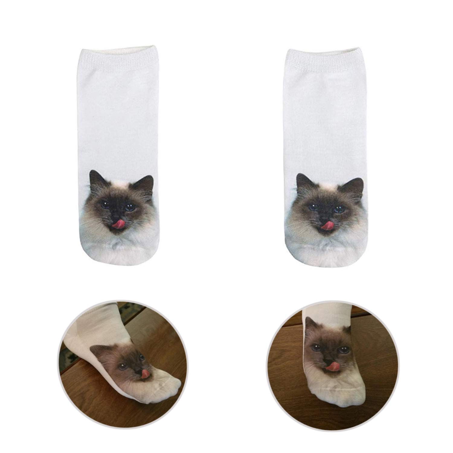 **Women's 3D Printed Kitty Cat Socks - Colorful Funny Novelty Socks for Girls - Perfect for Gifts, Cosplay & Casual Wear**