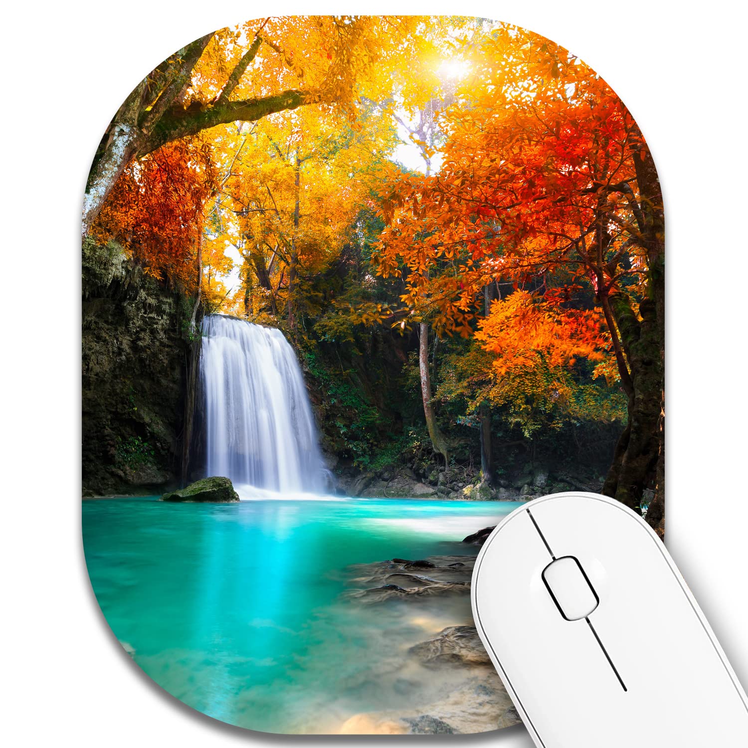 6x7 Inch Small Mouse Pad - Non-Slip Rubber Base, Waterproof Mini Mouse Mat for Laptop, Keyboard Tray & Wireless Mouse | Perfect for Home Office, Travel & Beach Use - Maple Design