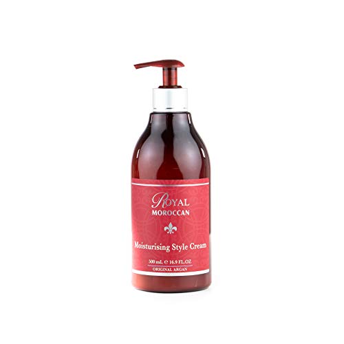 Royal Moroccan Argan Oil Styling Cream for Frizzy Hair Control & Color Treated Hair - 500ml Hydrating Hair Conditioner with Style Defining Formula | Perfect for Daily Frizz Control, Heat Protection & Salon-Quality Styling at Home