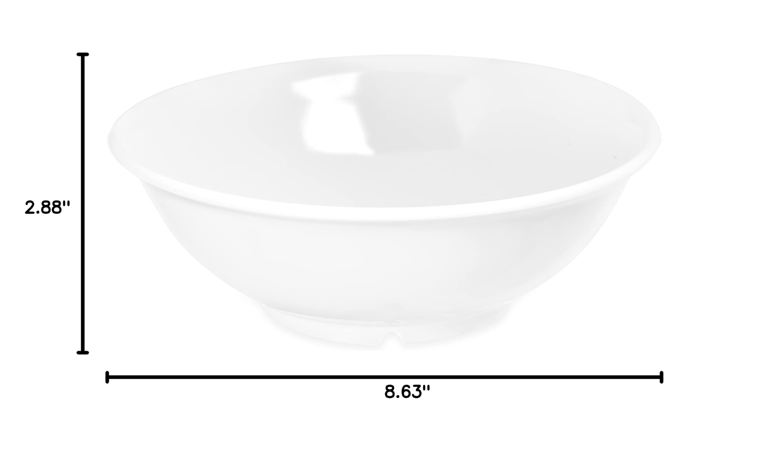 Carlisle FoodService 36oz White Melamine Reusable Plastic Footed Bowl - Durable for Home, Restaurant & Catering Use - Perfect for Salads, Soups & Desserts