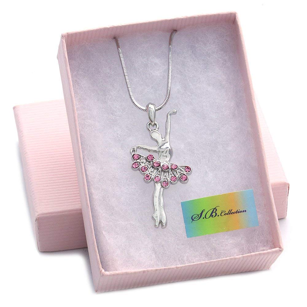 Elegant Ballerina Dancer Ballet Pendant Necklace - Sterling Silver Charm Jewelry Gift for Dancers | Perfect for Ballet Recitals, Dance Performances & Special Occasions