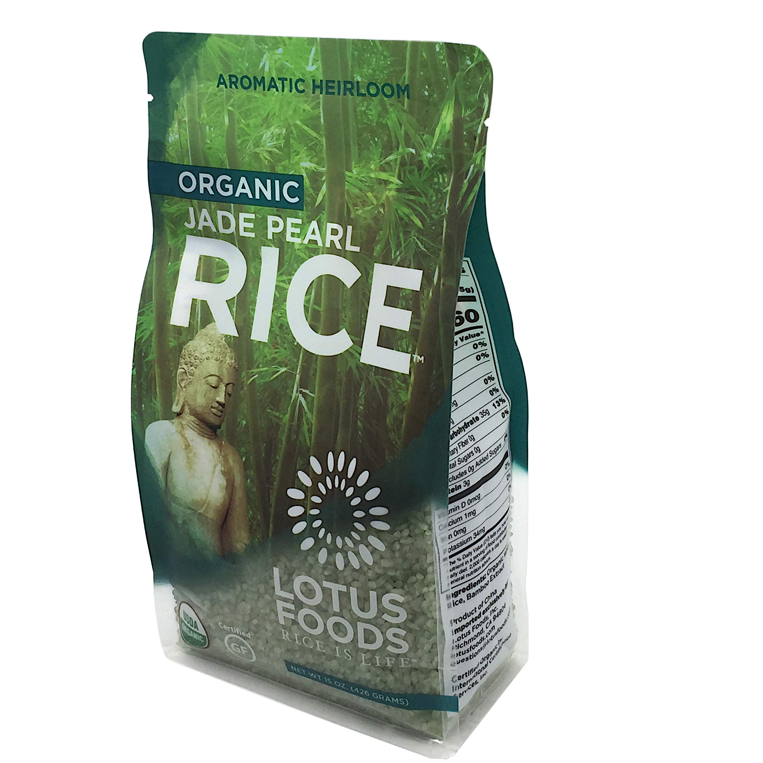Organic Jade Pearl Rice by Lotus Foods - 15 Ounce (Pack of 1) | Gluten-Free, Non-GMO, USDA Certified | Perfect for Sushi, Stir-Fry & Healthy Meal Prep