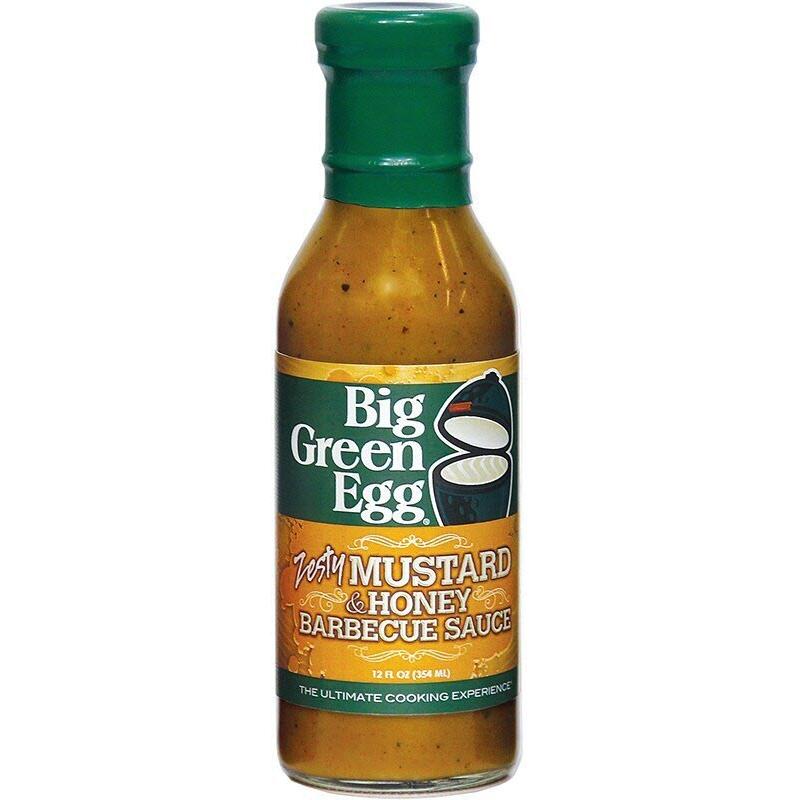 Big Green Egg 12oz Zesty Mustard & Honey BBQ Sauce - Premium Smoked Flavor for Grilling, Roasting & Dipping - Perfect for Ribs, Chicken & Burgers (Item# 116505)