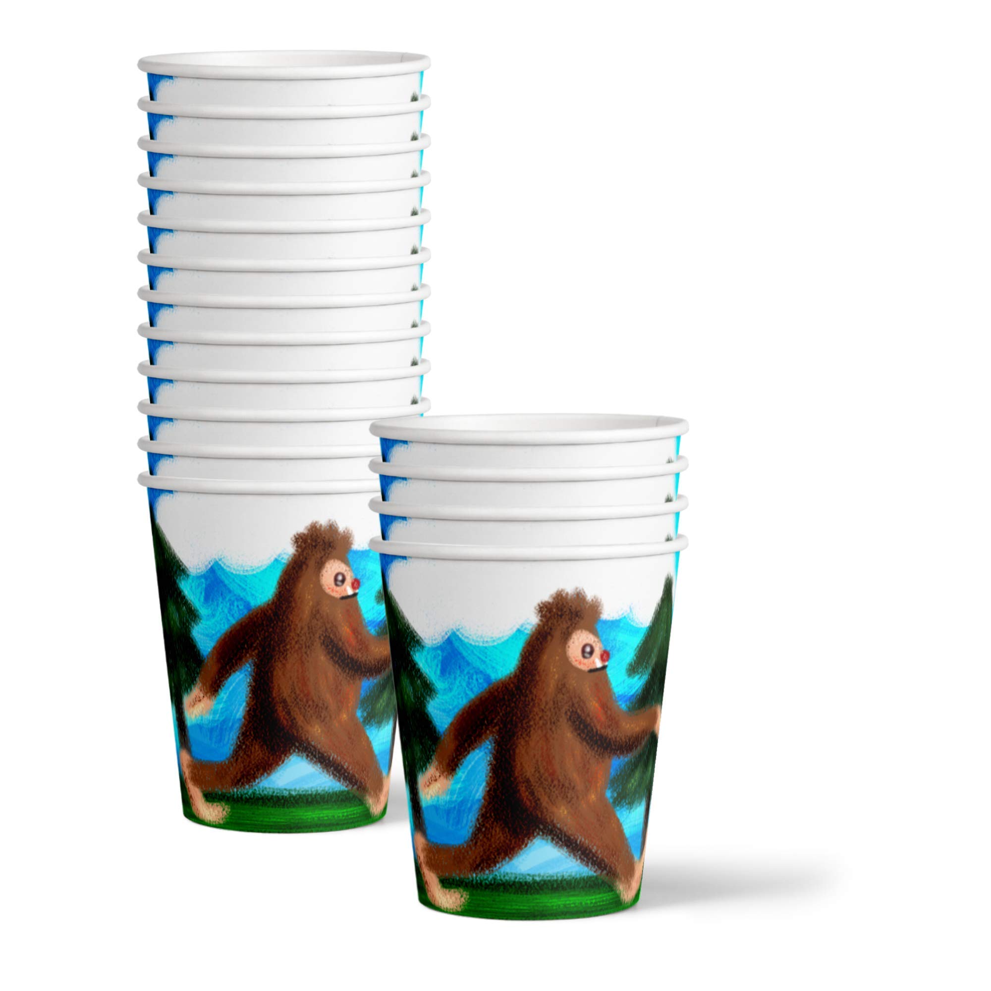 Bigfoot Themed Birthday Party Supplies Set - 16-Piece Tableware Kit with Plates, Napkins & Cups for Kids' Outdoor Adventure Party Decorations