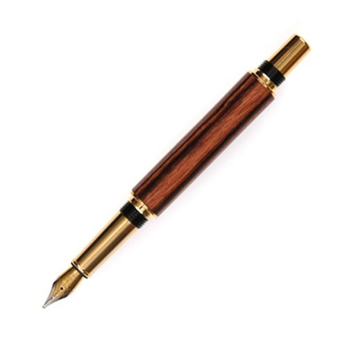 Lanier Baron Fountain Pen - TN Gold Finish - Premium Kingwood Barrel - Elegant Writing Instrument for Professionals & Collectors - Perfect for Office, Gifting & Calligraphy