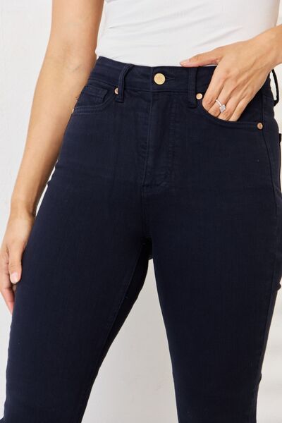 Judy Blue High Waisted Tummy Control Skinny Jeans for Women - Stretch Denim, Garment Washed, Comfort Fit (Plus Size Available) - Perfect for Work, Date Night & Casual Outings