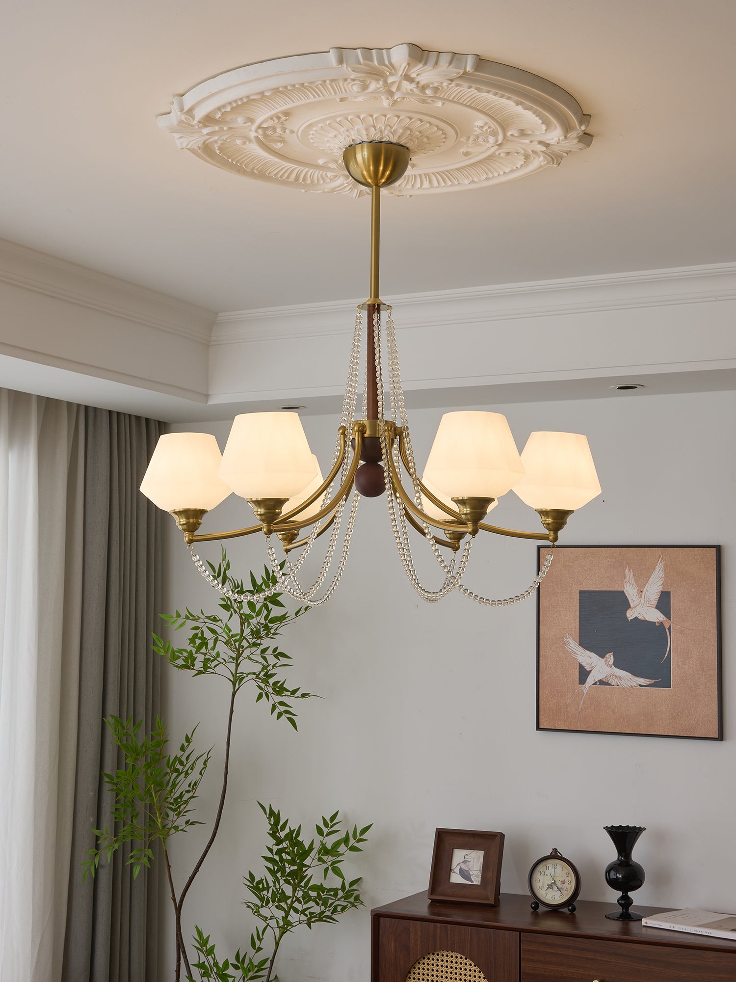 Evora Chandelier - Elegant Crystal Ceiling Light Fixture for Dining Room & Living Room | Modern Home Decor Lighting
