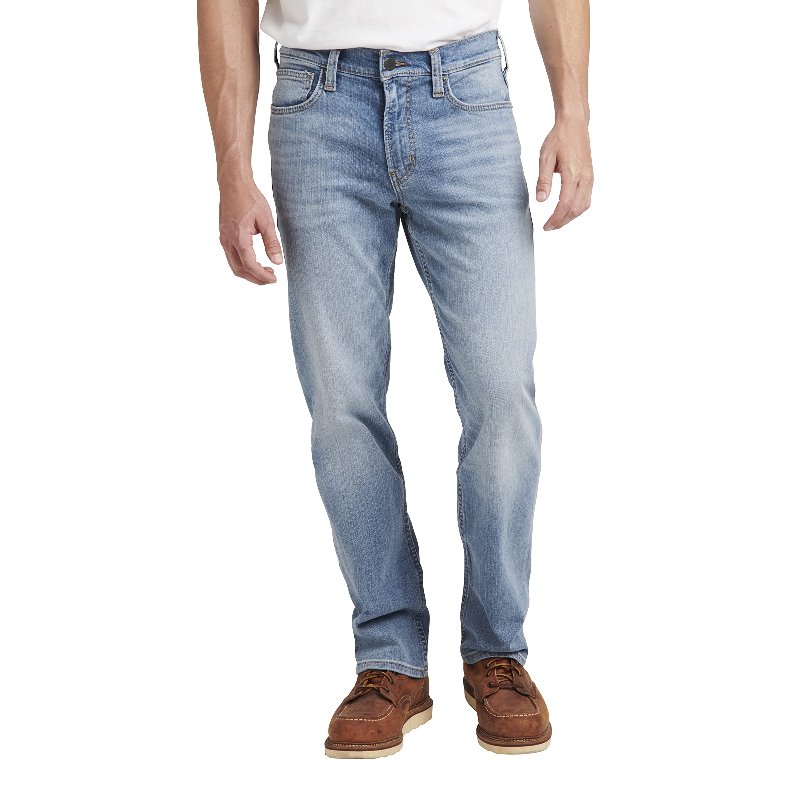 Men's Relaxed Fit Straight Leg Jeans - Comfortable Casual Denim Pants for Everyday Wear, Work & Weekend Outings
