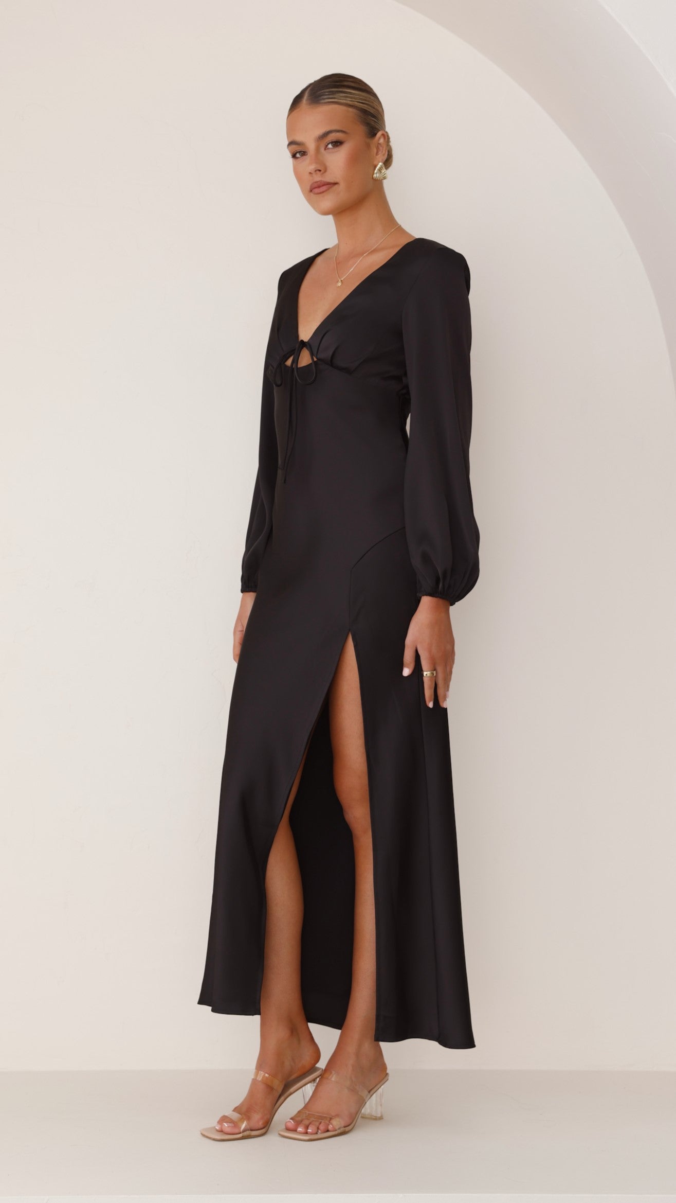Brigitte Maxi Dress - Elegant Black Long Dress for Women | Perfect for Weddings, Parties & Evening Events
