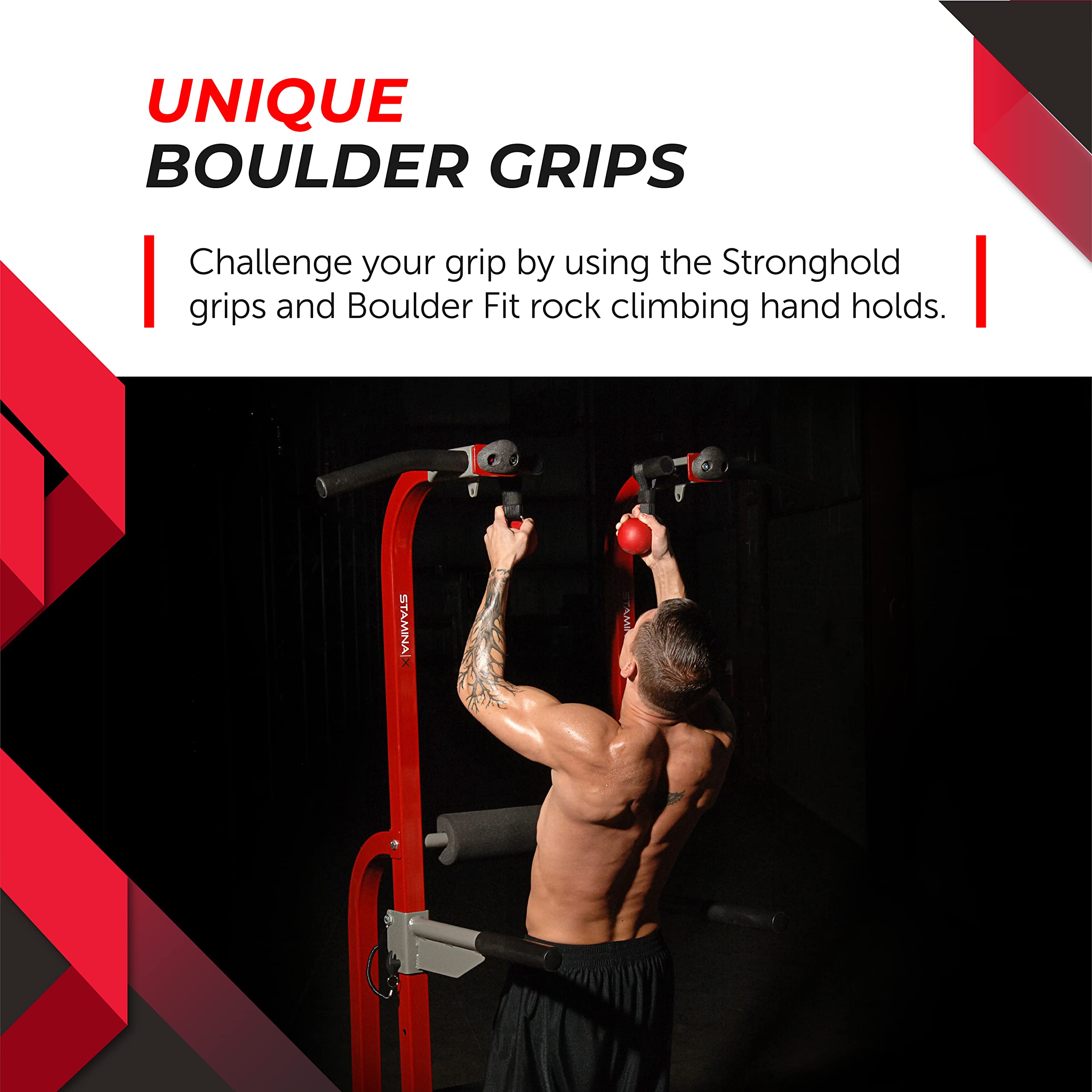 Stamina Power Tower - Heavy Duty Dip Bar & Pull Up Station for Home Gym - 250 lbs Weight Capacity - Perfect for Strength Training & Bodyweight Exercises