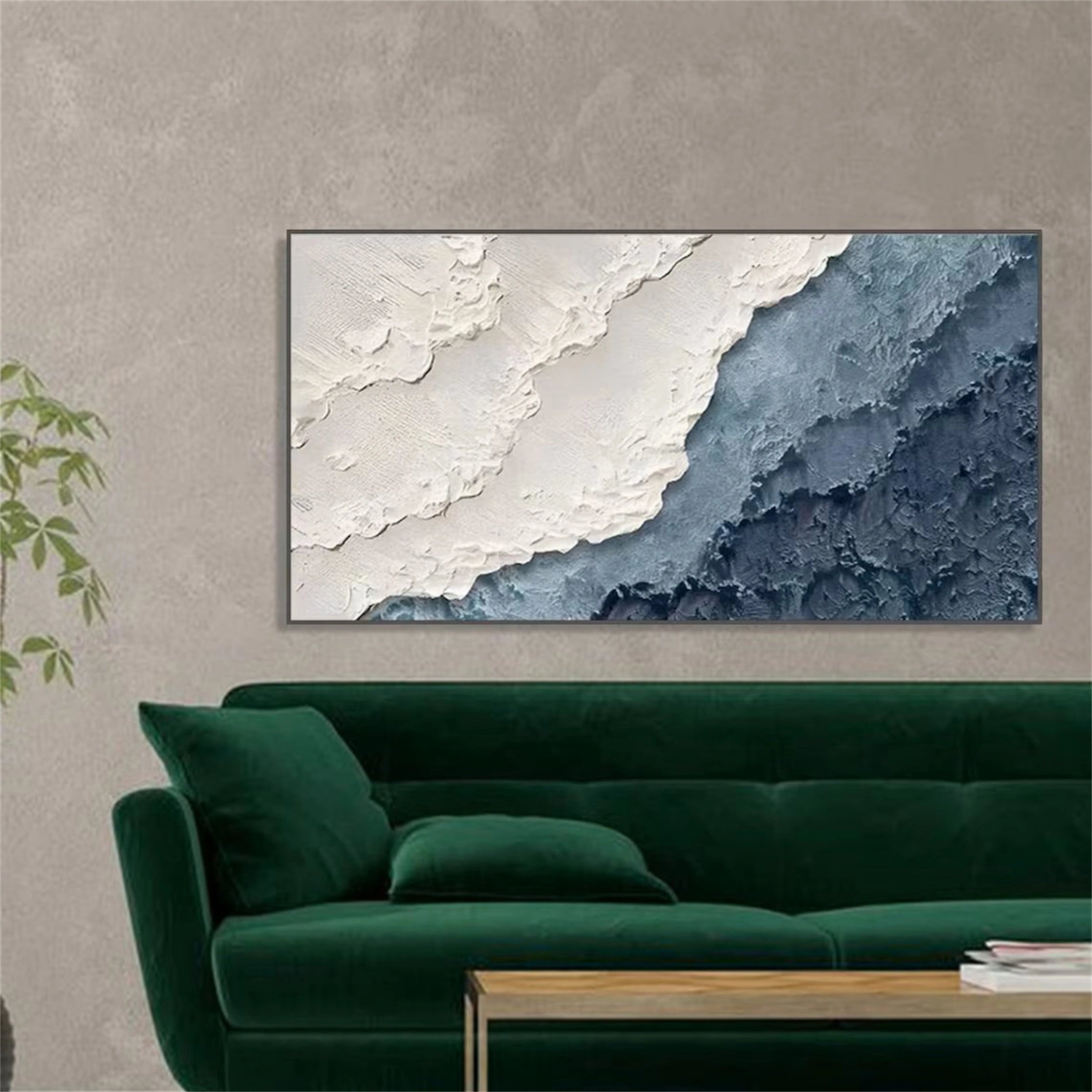 Ocean and Sky Painting #OS 060 - Handmade Canvas Wall Art for Home & Office Decor - Perfect for Living Room, Bedroom, or Office Wall Decor