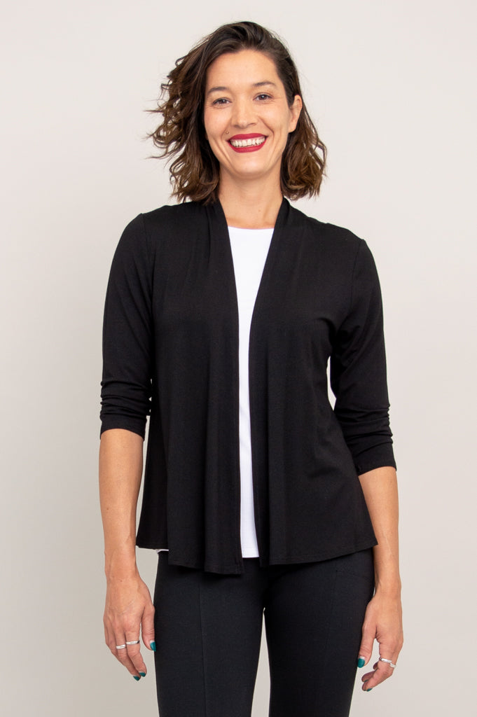 Premium Kathy Jacket for Women - Soft Bamboo Fabric, Black - Stylish Outerwear for Fall & Winter, Perfect for Work, Travel & Casual Wear