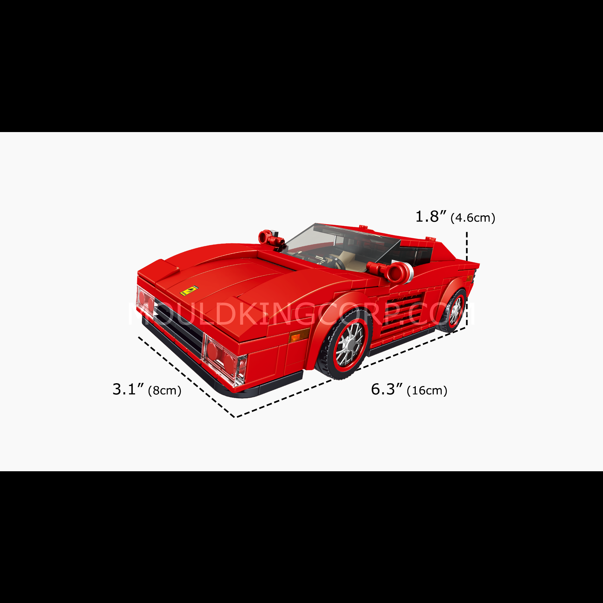 Mould King 27012S Testarossa Supercar Building Kit - 350 Pcs Model Car Set for Adults & Kids | Creative DIY Toy for Car Enthusiasts, Birthday Gifts & Home Decoration