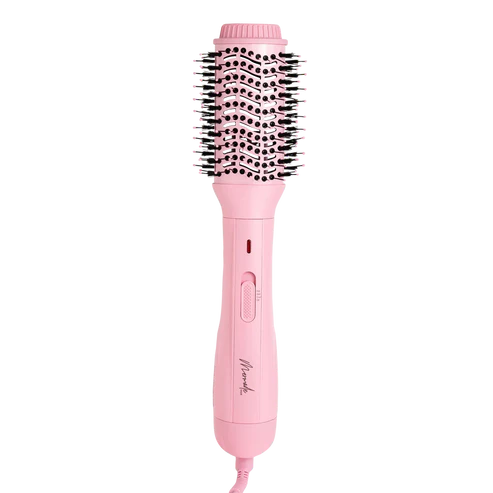 Mermade Hair Blow Dry Brush - Pink Volumizing Styler for Smooth & Shiny Hair | Perfect for Home Use, Travel & Salon Styling