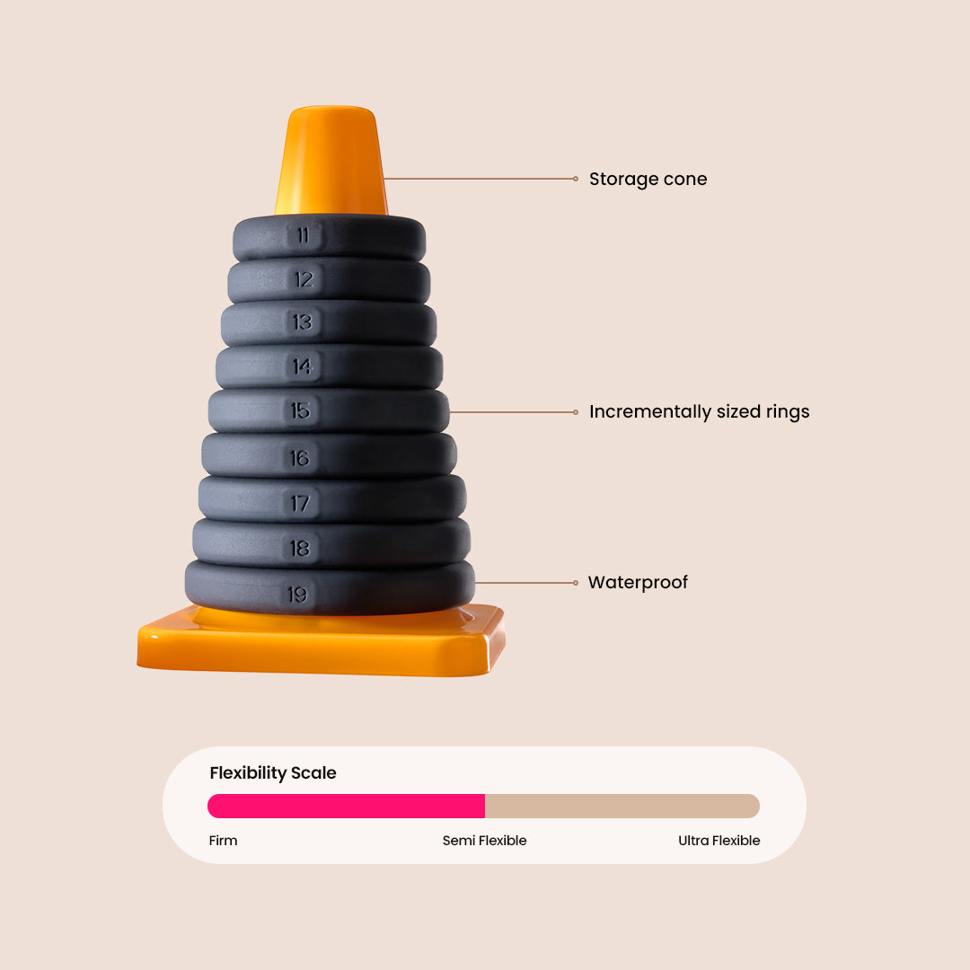 Premium Cock Ring Set for Men - Stretchy & Comfortable Penis Rings for Enhanced Pleasure & Performance - Perfect for Couples Play, Solo Use & BDSM Scenes