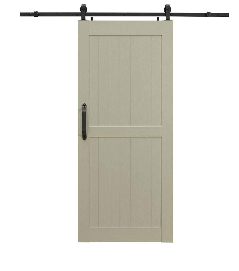 Montana Ready-to-Assemble PVC Barn Door Kit 42x84 Inches - White Ash Finish | Easy Installation Sliding Barn Door Hardware for Bedroom, Closet & Farmhouse Style Homes