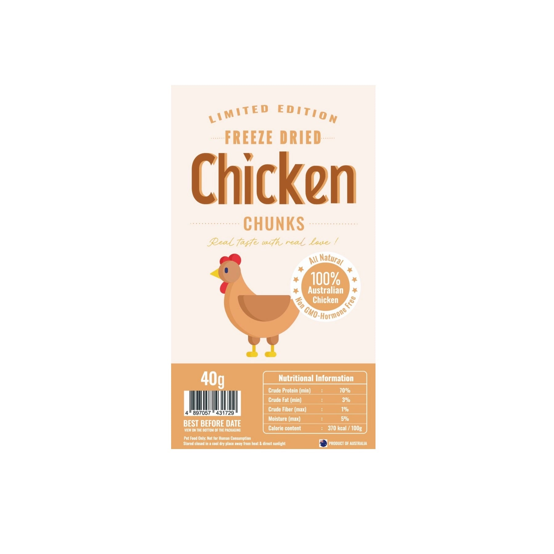 Premium Freeze Dried Chicken Breast Dog & Cat Treats - Grain-Free, All-Natural Protein Snacks for Training, Rewards, and Travel - Perfect for Puppies, Adult & Senior Pets