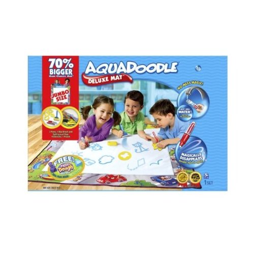 Aquadoodle Jumbo Deluxe Water Drawing Mat with Free Moon Dough Sample - Mess-Free Kids' Art Activity for Home, Travel & Classroom Fun