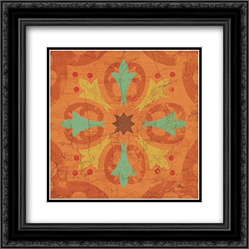 Pela Studio 15x15 Inch Black Ornate Framed Double Matted Museum Art Print - India Square IV Wall Decor for Living Room, Bedroom & Office