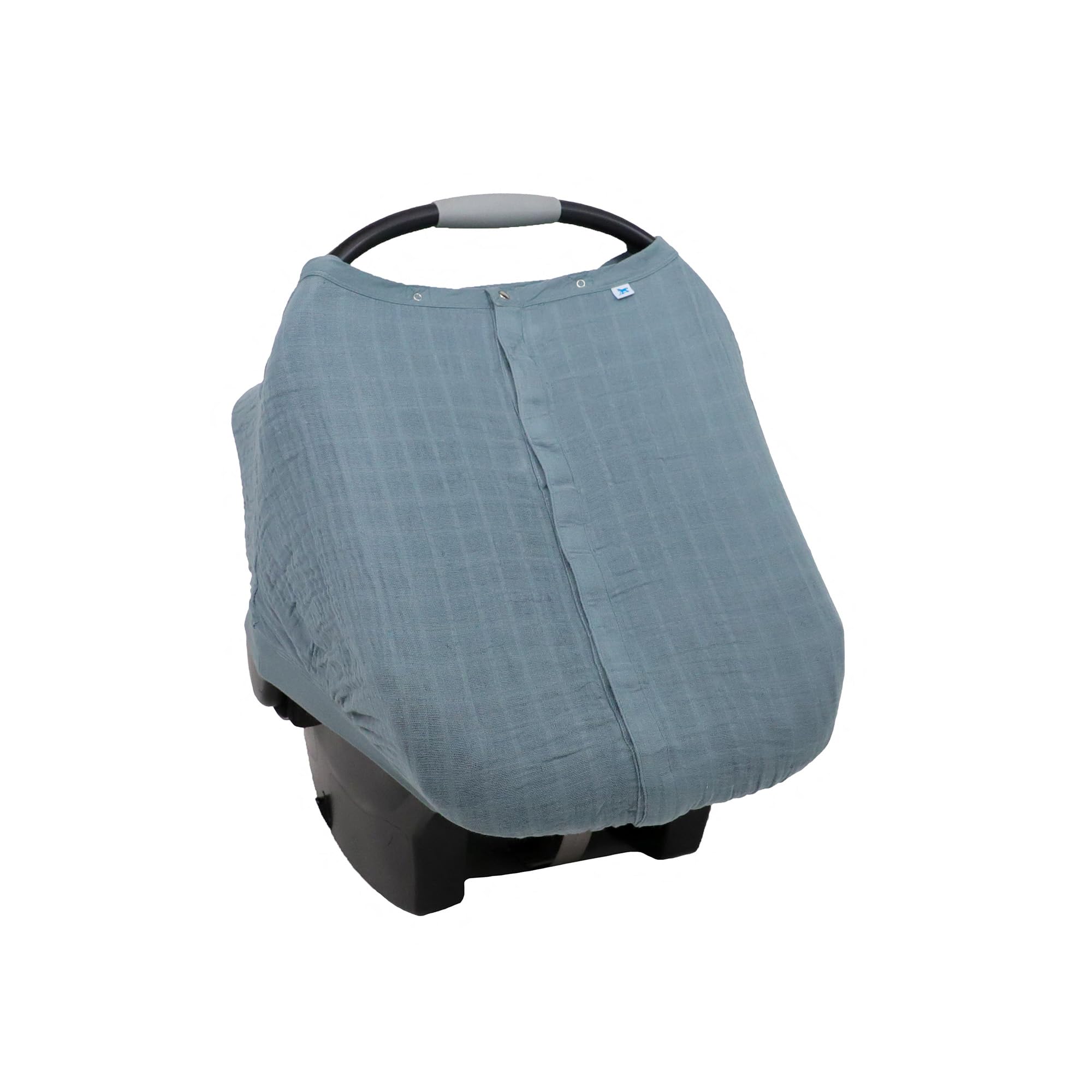 Little Unicorn Breathable Baby Car Seat Canopy Cover with Magnetic Closure - Universal Fit for Infant Carriers - Sun Protection & Privacy Shade for Newborns - Perfect for Strollers, Travel & Outdoor Use (Ocean Blue)