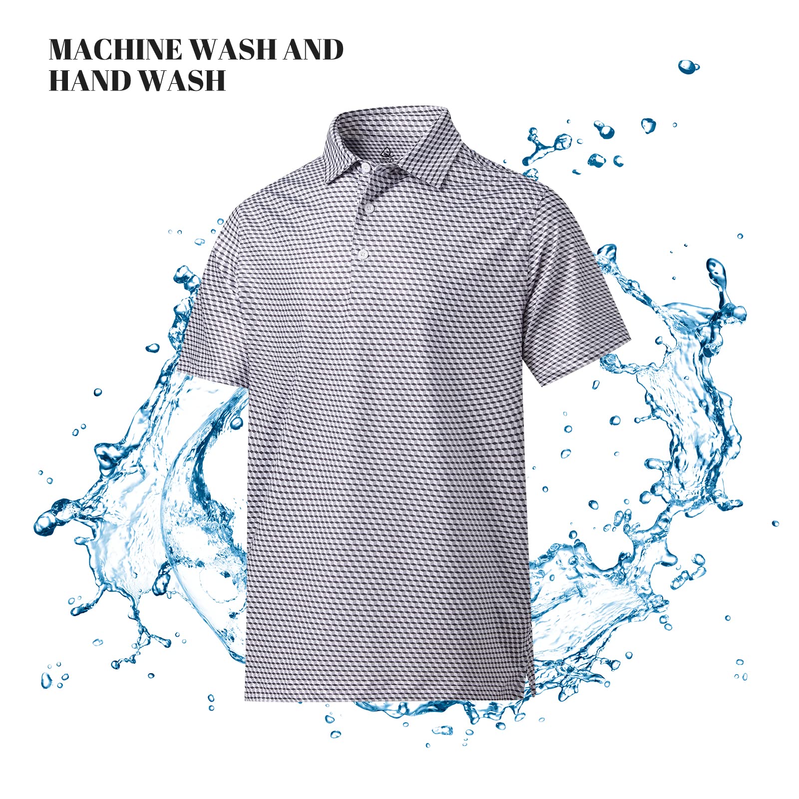 DEOLAX Men's Fashion Print Quick Dry Polo Shirts - Stylish Golf Shirt, Breathable Short Sleeve, Moisture-Wicking, Perfect for Golf, Casual Wear & Outdoor Activities