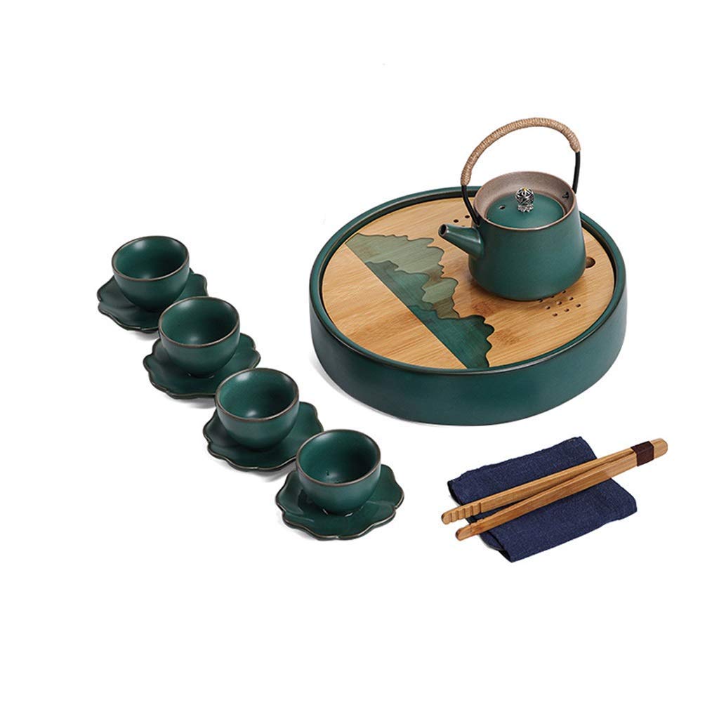 GAXQFEI Modern Tea Set with 4 Cups & 1 Pot - Minimalist Ceramic Tea Maker for Living Room, Balcony & Office - Perfect for Afternoon Tea, Relaxation & Hosting Guests