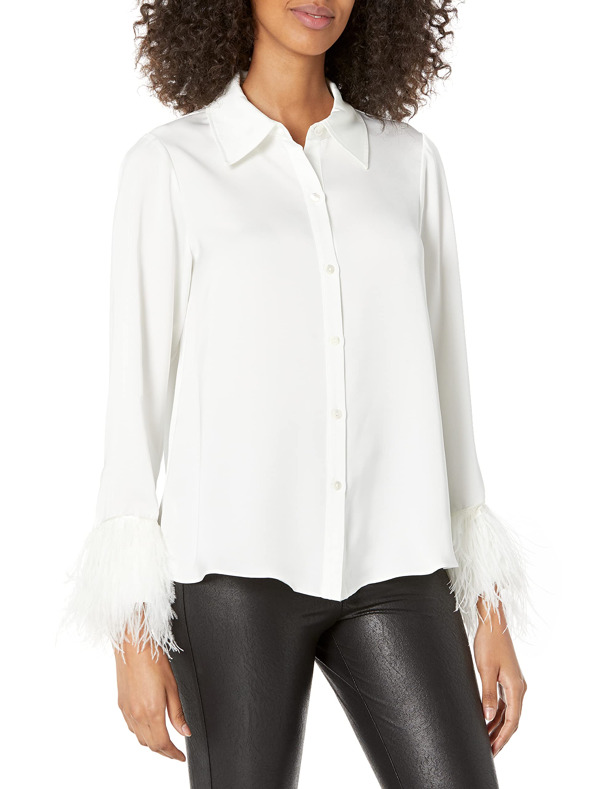 Ramy Brook Women's Long Sleeve Button Down Alara Top - Elegant Blouse for Work, Office & Casual Wear | Perfect for Business Meetings, Date Nights & Everyday Outfits