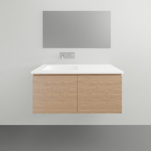 ADP Glacier Lite All Door Slim Vanity with Ceramic Top - Modern Bathroom Sink Cabinet for Small Spaces, Powder Rooms & Guest Baths