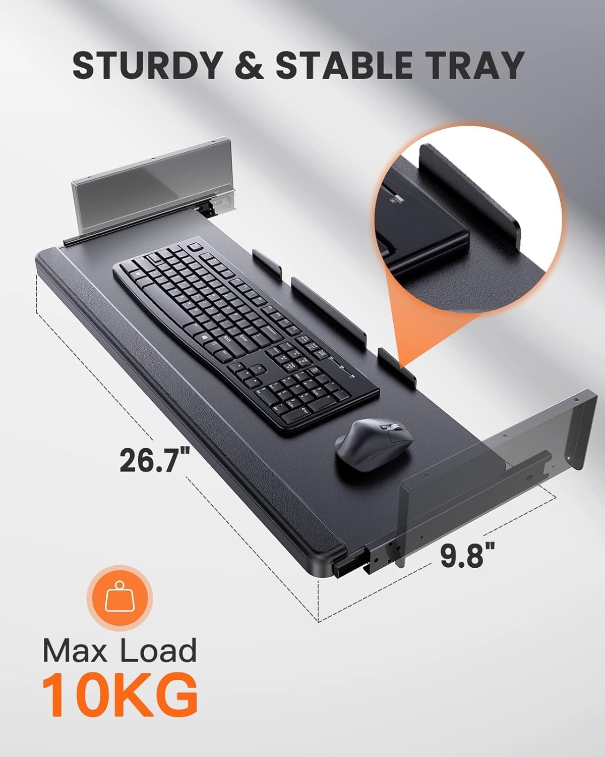 ErGear 44x24 Inches Electric Standing Desk with Keyboard Tray - Adjustable Height Sit Stand Workstation for Home Office, Black | Perfect for Remote Work, Gaming & Computer Setup