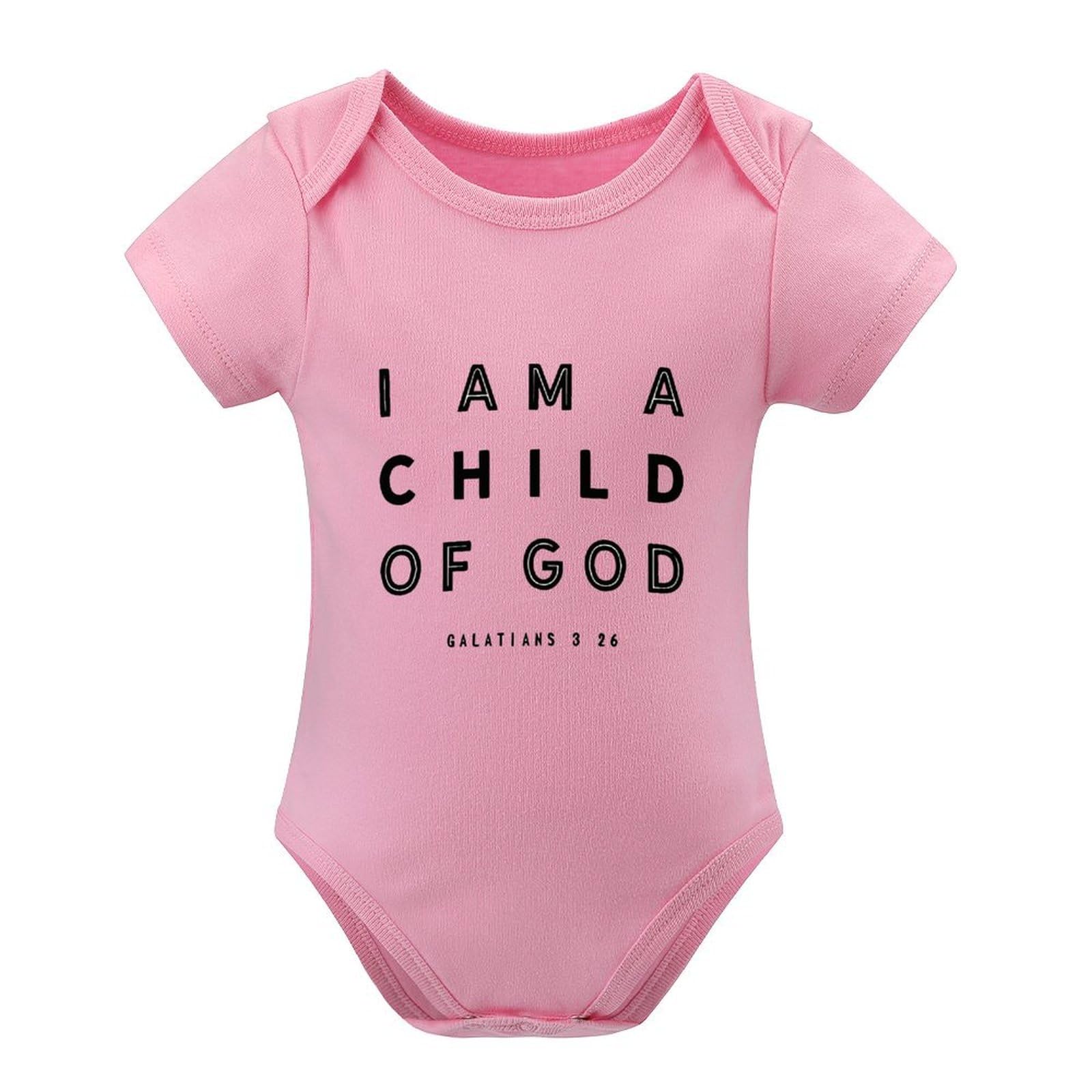 Newborn Baby Clothes Set - I Am A Child Of God Unisex Short Sleeve Romper Outfit for Boys & Girls | White Christian Baptism Outfit for Church, Christening & Newborn Photography