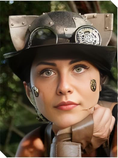 GRACEART Steampunk Top Hat with Goggles - Victorian Style Unisex Costume Accessory for Women & Men | Perfect for Cosplay, Halloween, and Themed Parties