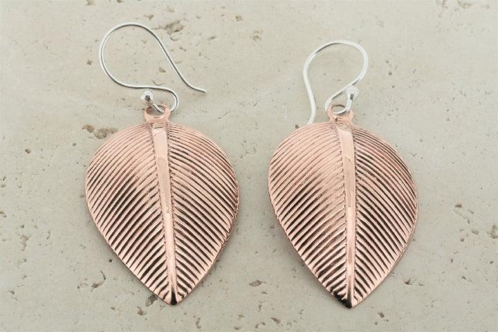 Exquisite Handmade Copper Leaf Earrings for Women - Elegant Boho Jewelry for Parties, Weddings & Everyday Wear